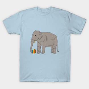 Playful Elephant with ball art T-Shirt